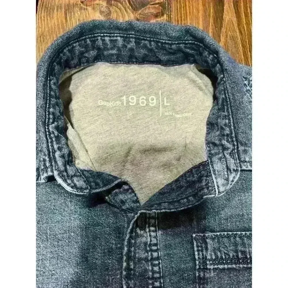Gap Kids Denim Button Jacket Sz Large Lined 100% Cotton Medium Wash Unisex